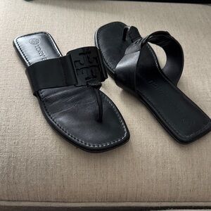 Tory Burch Black Leather Sandals